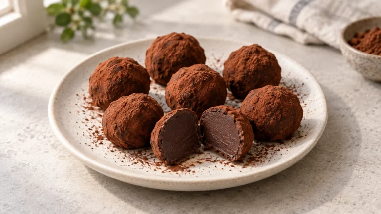 طرز تهیه ترافل شکلاتی با خامه؛ بدون فر و قالب